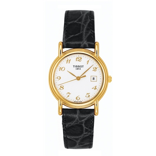 Tissot T71.3.129.12 : Carson Quartz 26.8 Yellow Gold / White / Strap