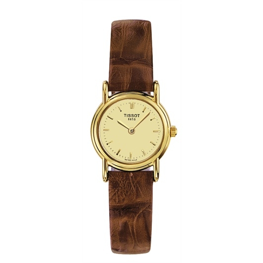Tissot T71.3.130.21 : Carson Quartz 22 Yellow Gold / Champagne / Strap