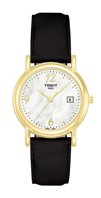 Tissot T71.3.189.74 : Carson Quartz 27 Yellow Gold / MOP / Strap