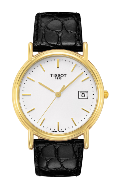 Tissot T71.3.429.11 : Carson Quartz 33.7 Yellow Gold / White / Strap
