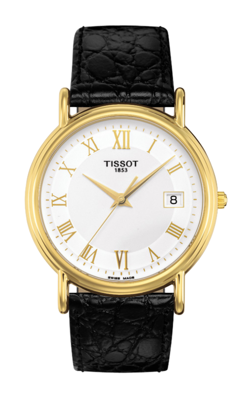Tissot T71.3.429.13 : Carson Quartz 33.7 Yellow Gold / Silver / Strap
