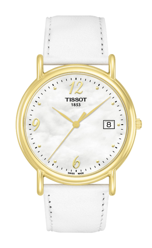 Tissot T71.3.429.74 : Carson Quartz 33.7 Yellow Gold / MOP / Strap