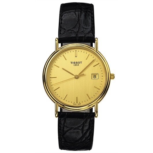 Tissot T71.3.434.21 : Carmel Quartz 33.9 Yellow Gold / Champagne / Strap