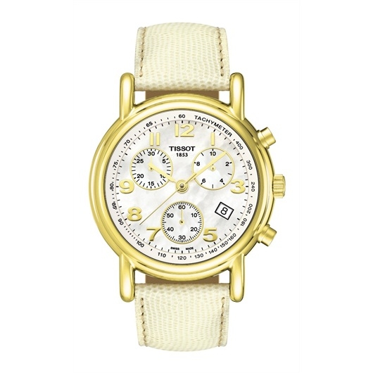 Tissot T71.3.442.72 : Carson Chronograph Quartz 39.7 Yellow Gold / MOP / Strap