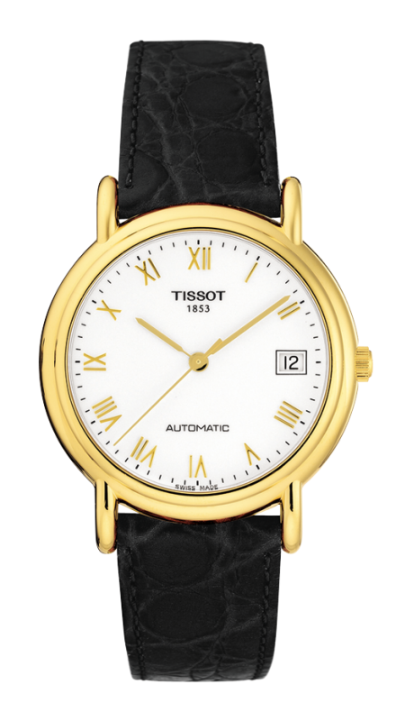 Tissot T71.3.444.13 : Carson Automatic 35.5 Yellow Gold / White / Strap