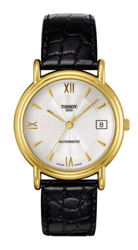 Tissot T71.3.463.34 : Carson Automatic 35.5 Yellow Gold / Silver / Strap