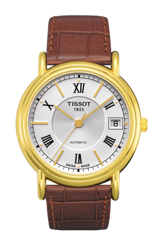 Tissot T71.3.468.33 : Carson Automatic 35.5 Yellow Gold / Silver / Strap