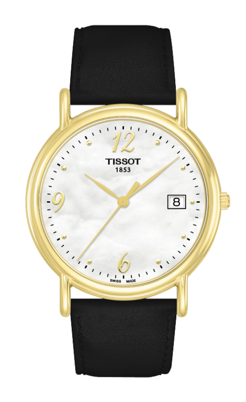 Tissot T71.3.489.74 : Carson Quartz 34 Yellow Gold / MOP / Strap