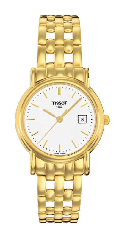 Tissot T73.3.131.11 : Carson Quartz 27 Yellow Gold / White / Bracelet