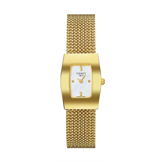 Tissot T73.3.323.31 : Bellflower Tonneau Yellow Gold / Silver / Bracelet