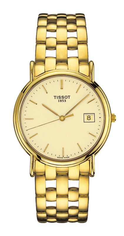 Tissot T73.3.413.21 : Carson Quartz 33.6 Yellow Gold / Champagne / Bracelet