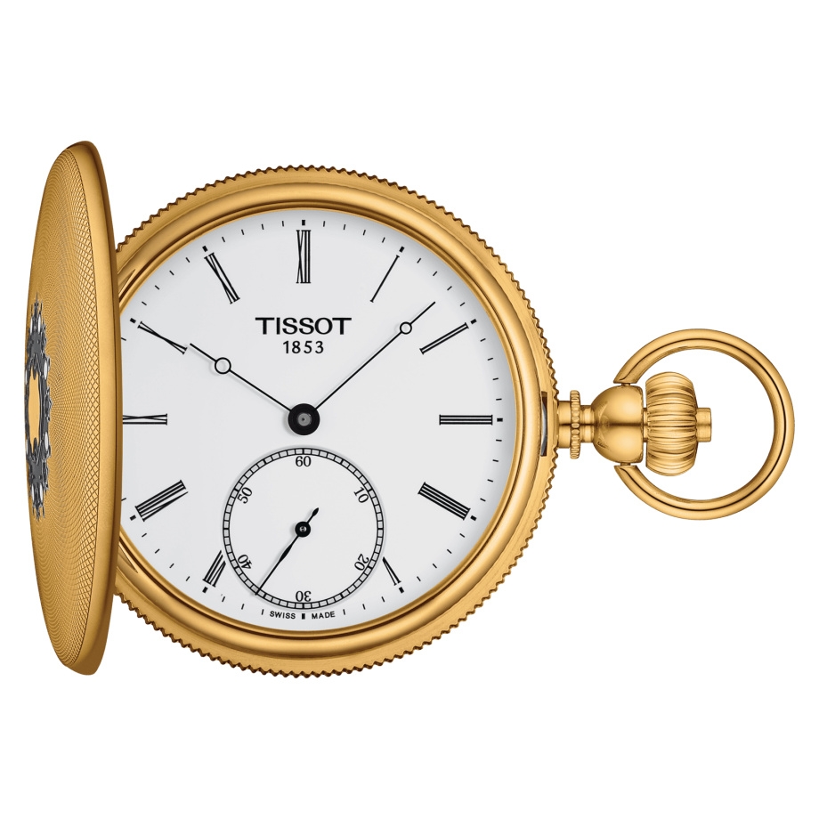 Tissot T867.405.39.013.00 : Savonnette Mechanical Yellow Gold / White - Roman