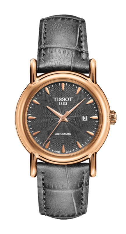 Tissot T907.007.76.081.00 : Carson Automatic 29.7 Rose Gold / Grey / Strap