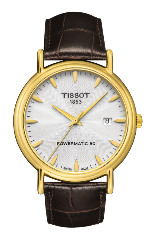 Tissot T907.407.16.031.00 : Carson Powermatic 80 40 Yellow Gold / Silver / Strap