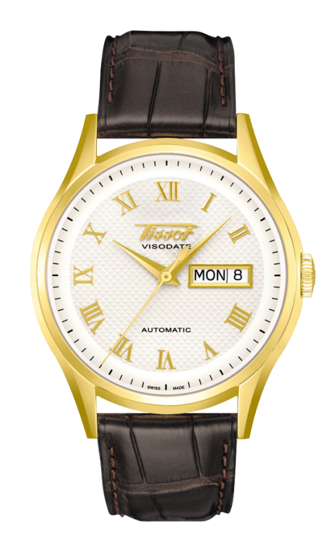 Tissot T910.430.16.033.00 : Visodate Automatic Yellow Gold / Silver / Strap