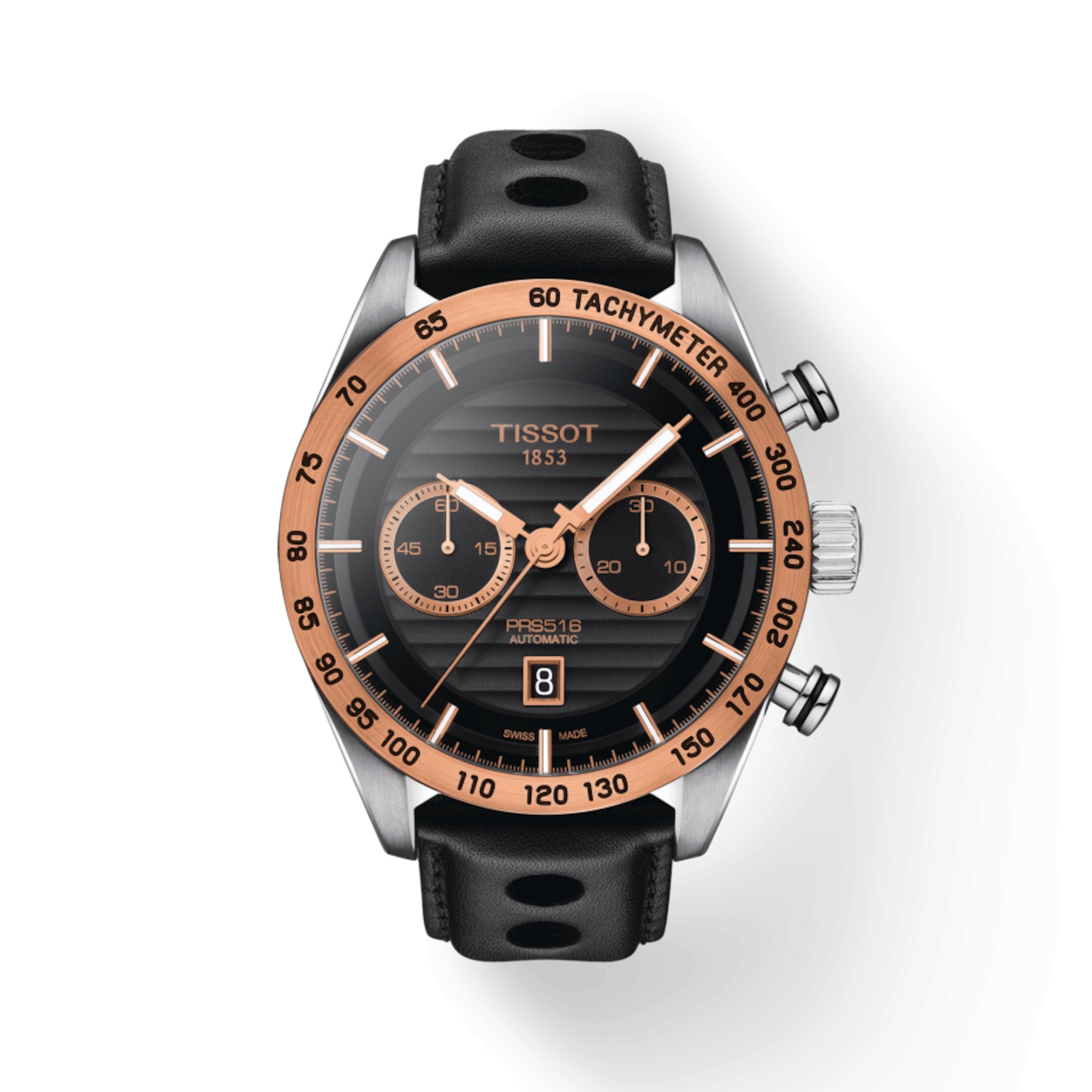 Tissot T925.427.46.051.01 : PRS 516 Automatic Chronograph 45 Stainless Steel - Rose Gold / Black