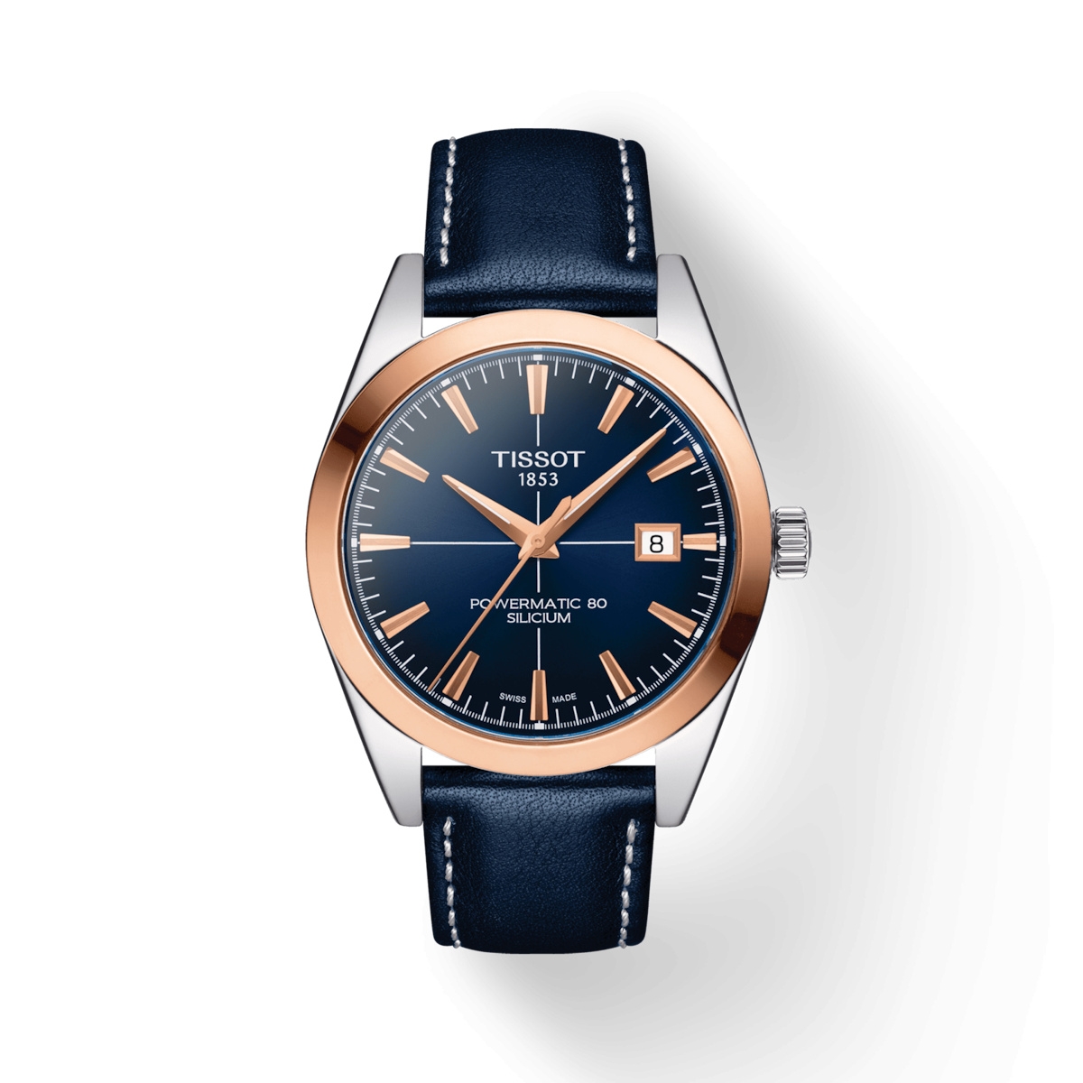 Tissot T927.407.46.041.00 : Gentleman Powermatic Stainless Steel - Red Gold / Brown / Strap
