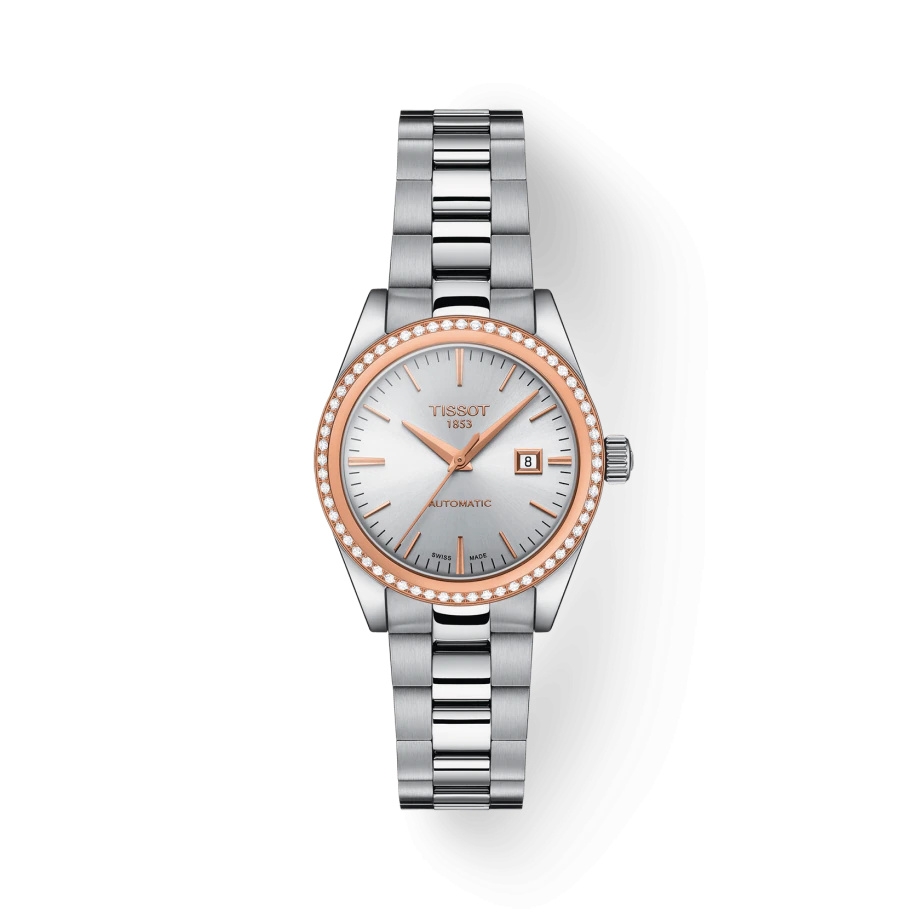 Tissot T930.007.41.031.00 : T-My Automatic Stainless Steel - Red Gold - Diamond / Silver