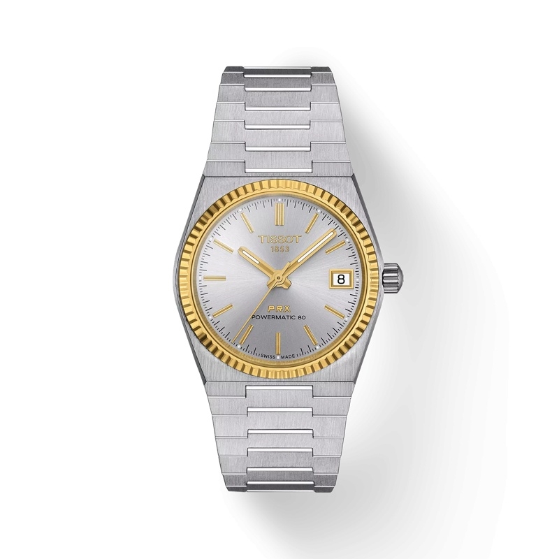 Tissot T931.207.41.031.01 : PRX 35 Powermatic 80 Stainless Steel - Yellow Gold / Silver