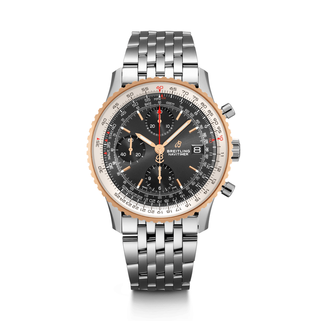 Breitling U13324211B1A1 : Navitimer 1 Chronograph 41 Stainless Steel / Red Gold / Black / Bracelet