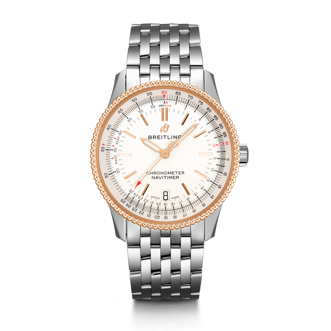 Breitling U17325211G1A1 : Navitimer 1 38 Automatic Stainless Steel / Red Gold / Silver / Bracelet
