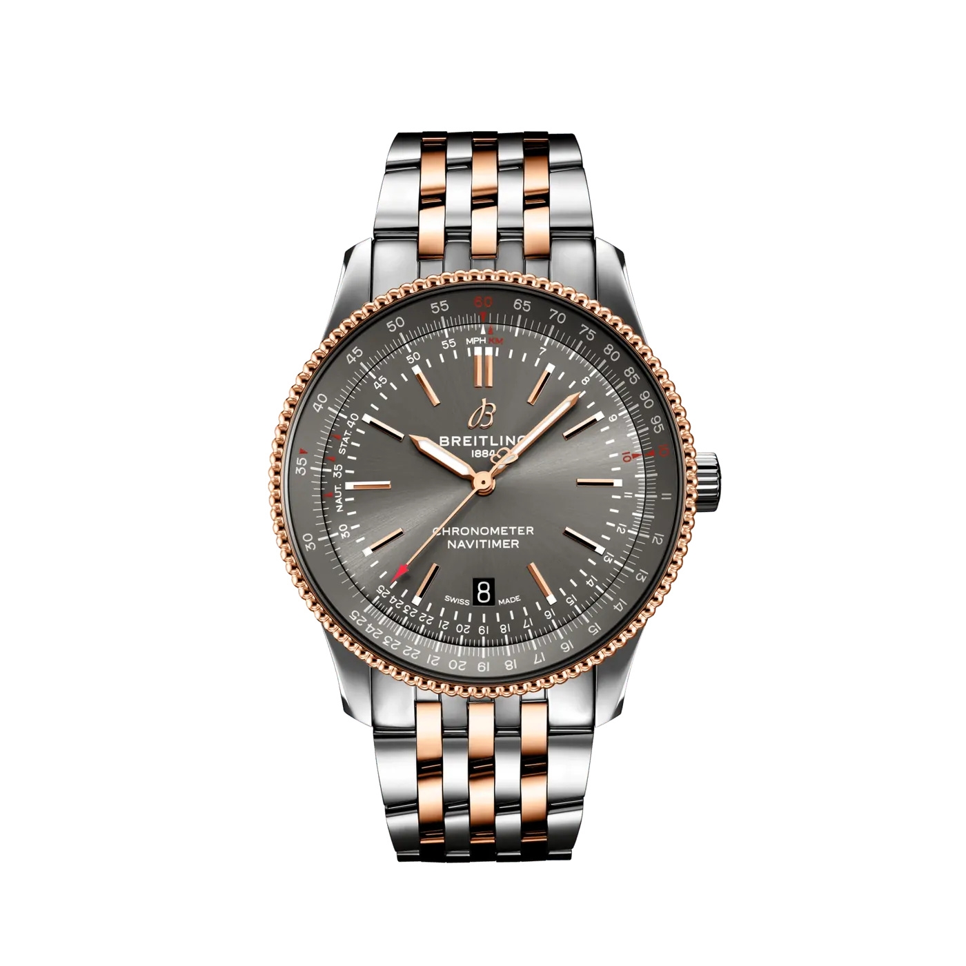 Breitling U17326121M1U1 : Navitimer Automatic 41 Automatic Stainless Steel / Rose Gold / Grey / Bracelet