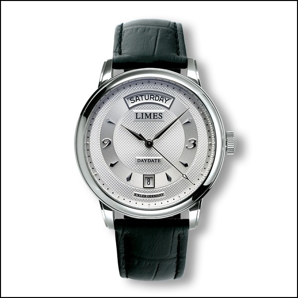 Limes U6282C-LA2.1 : Pharo DayDate - Silvered / black leather strap