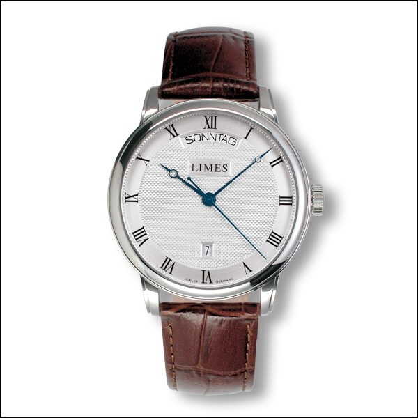 Limes U6282C-LA2.4 : Pharo DayDate - silvered / brown leather strap