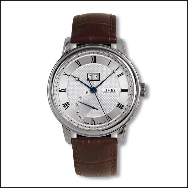 Limes U6282C-LA4.4 : Pharo BigDate - Silvered / Brown leather strap