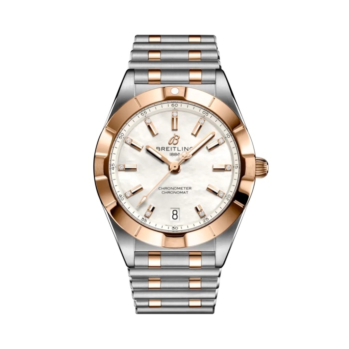 Breitling U77310101A2U1 : Chronomat 32 Stainless Steel - Red Gold / MOP / Rouleaux