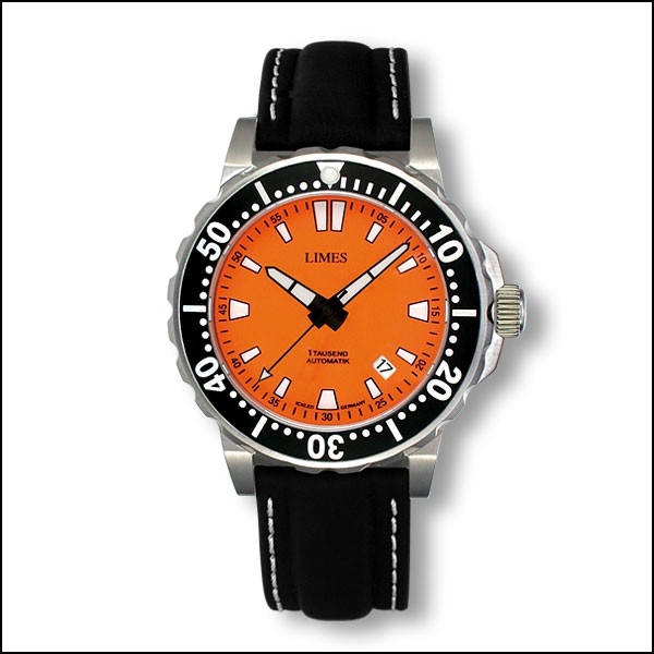 Limes U8787-LA2.3 : 1Tausend Automatic Orange - Leather strap