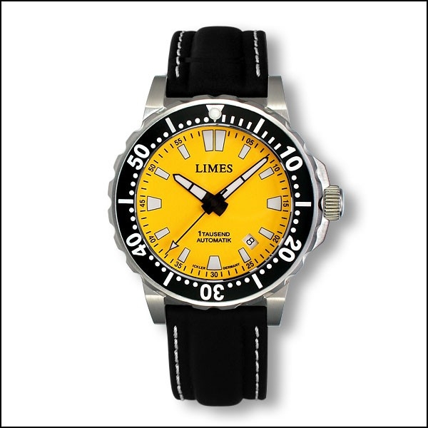 Limes U8787-LA2.5 : 1Tausend Automatic Yellow - Leather strap