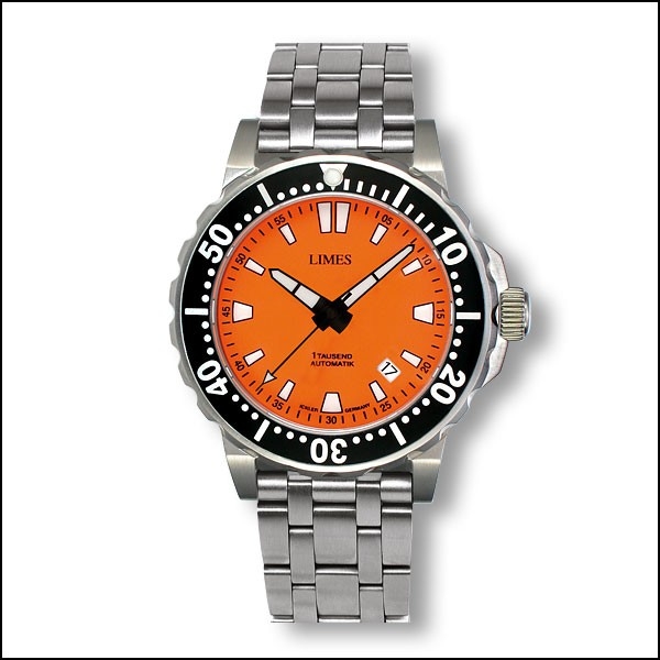 Limes U8787B-LA2.3 : Tausend Automatic Orange - steel bracelet