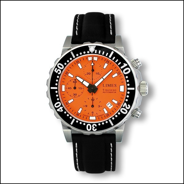 Limes U8797-LC2.2 : Endurance Chrono - Orange / leather strap