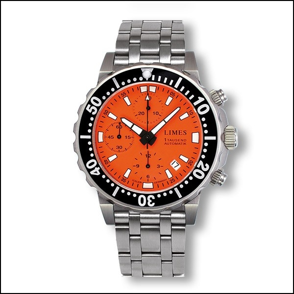 Limes U8797B-LC2.3 : Endurance Chrono - Orange / steel bracelet