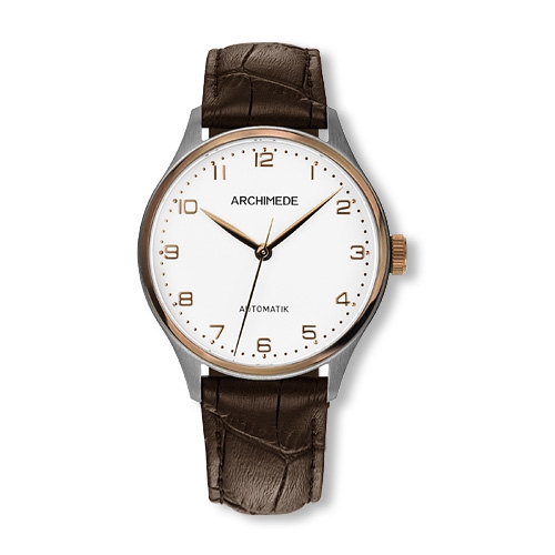Archimede UA4929-A3.32-EG5 : Klassik 36 TwoTone / Silver / Brown Leather