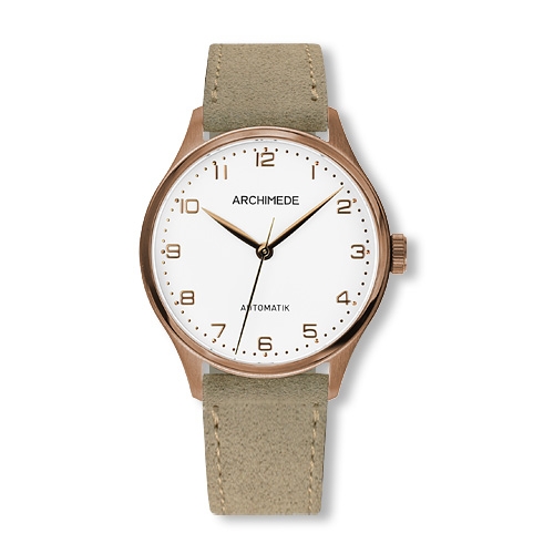 Archimede UA4929-A3.37-G5 : Klassik 36 Gold PVD / Silver / Beige Suede