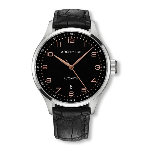 Archimede UA7929-A2.8 : Klassik 42 TwoTone Stainless Steel / Black / Black Leather