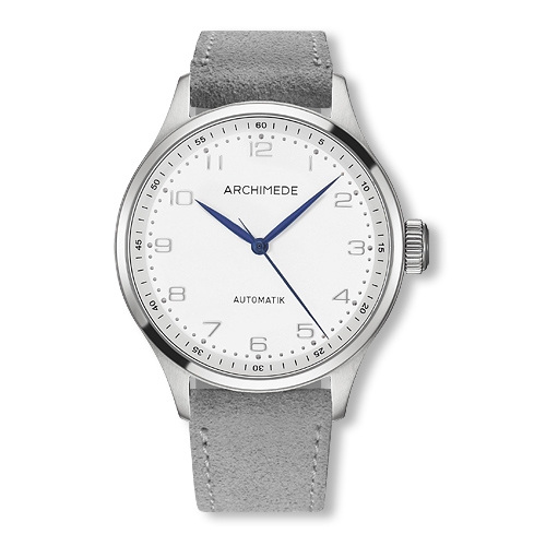 Archimede UA7929-M2.50 : Klassik 42 Stainless Steel / Silver / Grey Suede