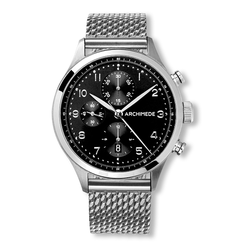 Archimede UA7939BM-C2.31 : Klassik Chronograph Stainless Steel / Black / Bracelet