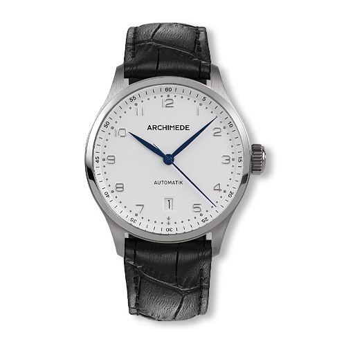 Archimede UA7969-A3.3 : Klassik 39 Stainless Steel / Silver / Black Leather