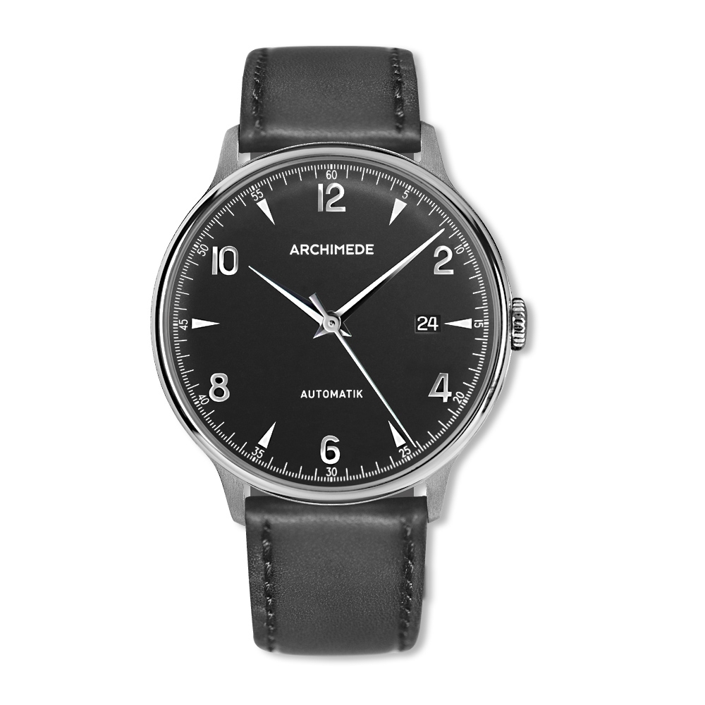 Archimede UA8068P-A3.1 : 1950-2 Stainless Steel / Silver / Black Leather