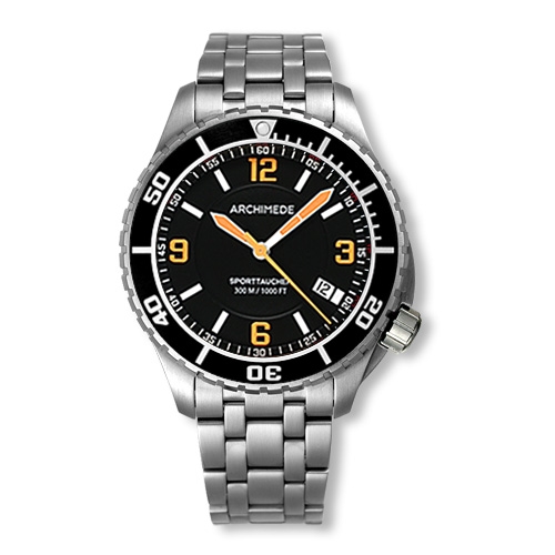 Archimede UA8974B-TS-A4.1 : SportTaucher Stainless Steel / Black / Bracelet