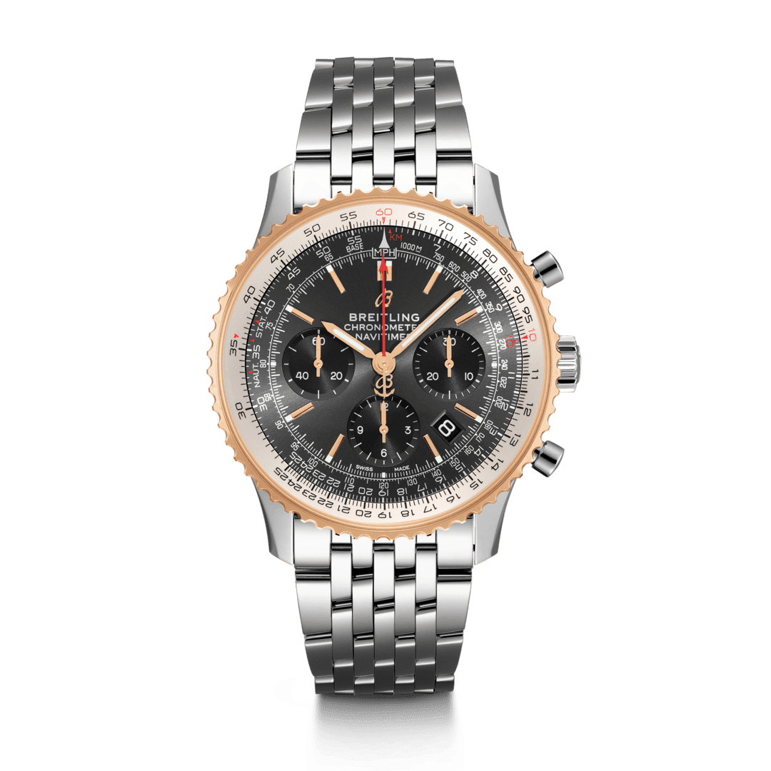 Breitling UB0121211F1A1 : Navitimer 1 B01 Chronograph 43 Stainless Steel / Red Gold / Grey / Croco / Pin
