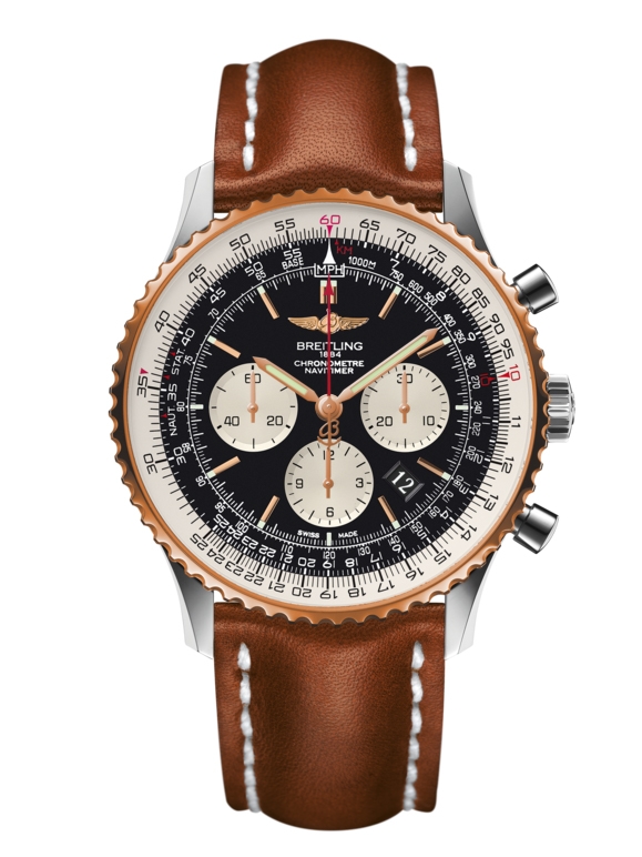 Breitling UB012721.BE18.439X : Navitimer 01 46 Stainless Steel / Red Gold / Black / Calf