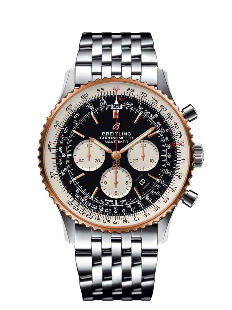Breitling UB0127211B1A1 : Navitimer 1 B01 Chronograph 46 Stainless Steel / Red Gold / Black / Bracelet