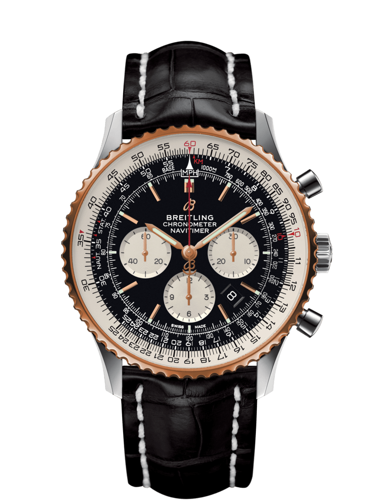 Breitling UB0127211B1P1 : Navitimer 1 B01 Chronograph 46 Stainless Steel / Red Gold / Black / Croco / Pin