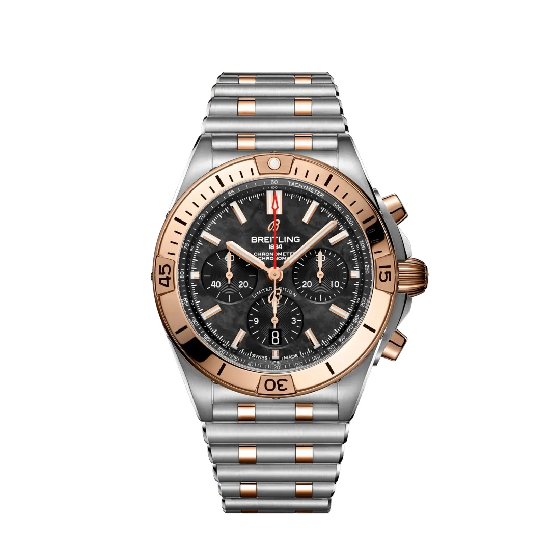 Breitling UB01341A1B1U1 : Chronomat B01 42 Stainless Steel / Red Gold / Black MOP / USA