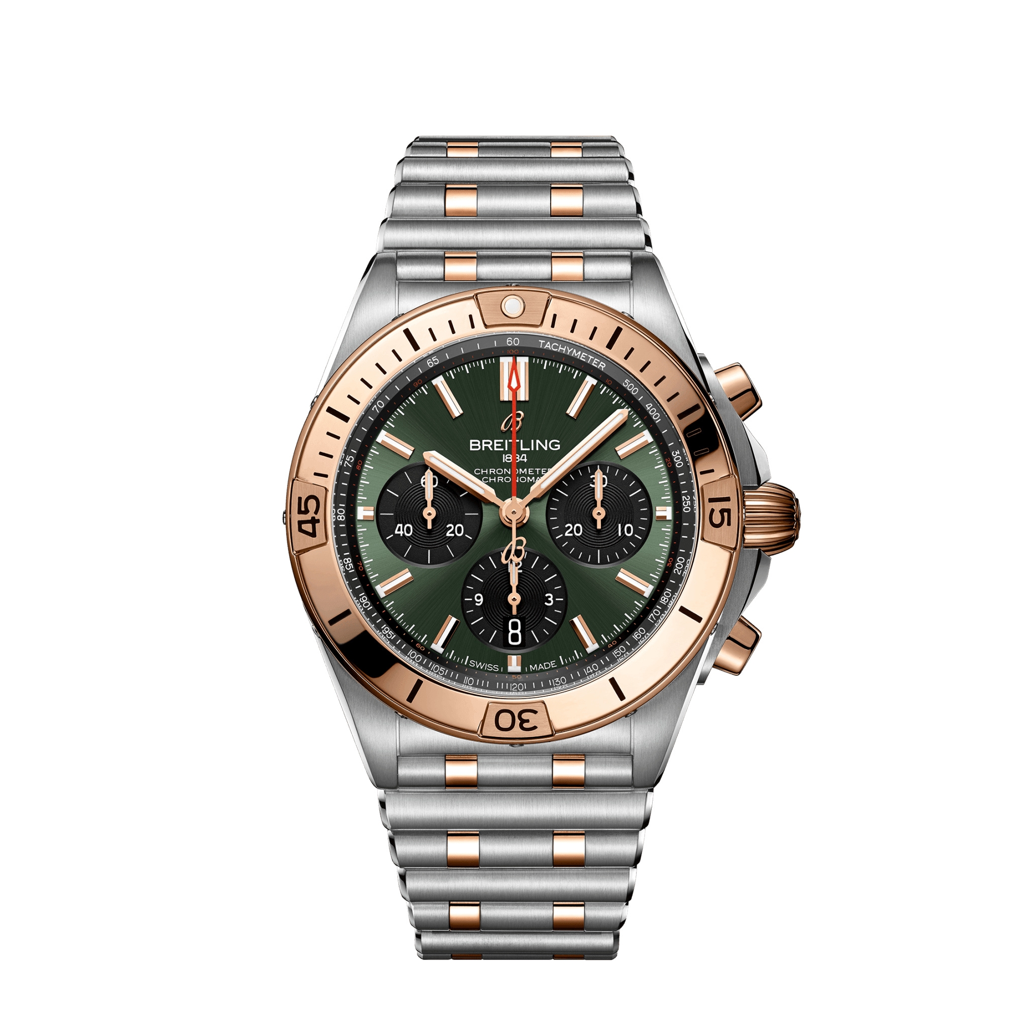 Breitling UB01342A1L1U1 : Chronomat B01 42 Stainless Steel / Red Gold / Green / Korea