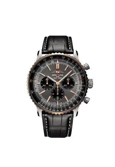 Breitling UB01371A1B1P1 : Navitimer B01 Chronograph 46 Stainless Steel - Red Gold / Grey / USA